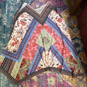 Umgee Asymmetrical Floral Patchwork Dress - Multicolor